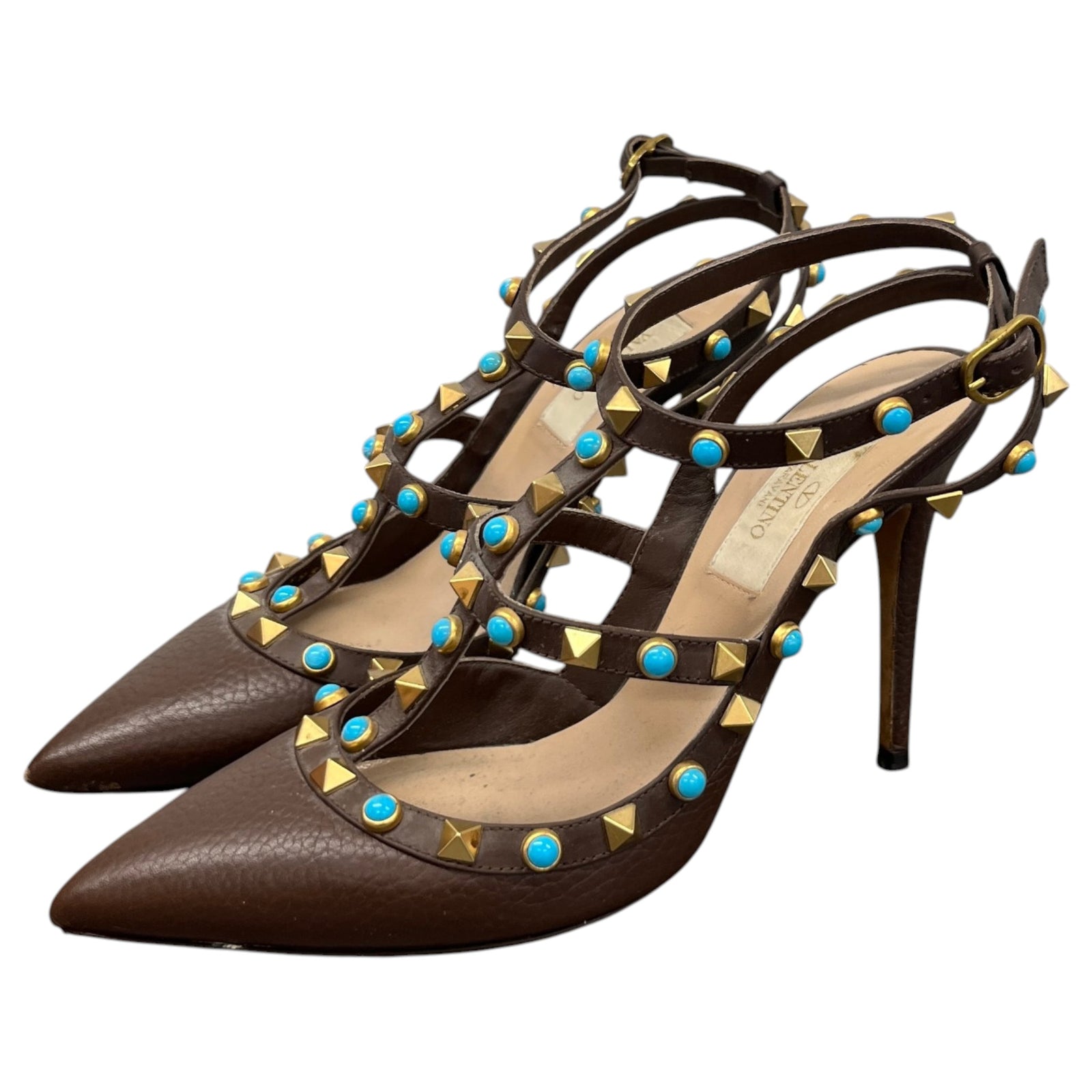 Women's Rolling Rockstud Heels Brown Size UK 3 / EU 36 - Photo 9