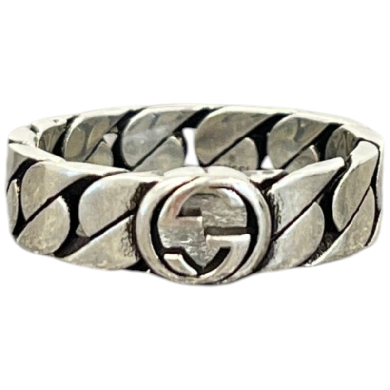 Men's Interlocking G Ring Silver Size S