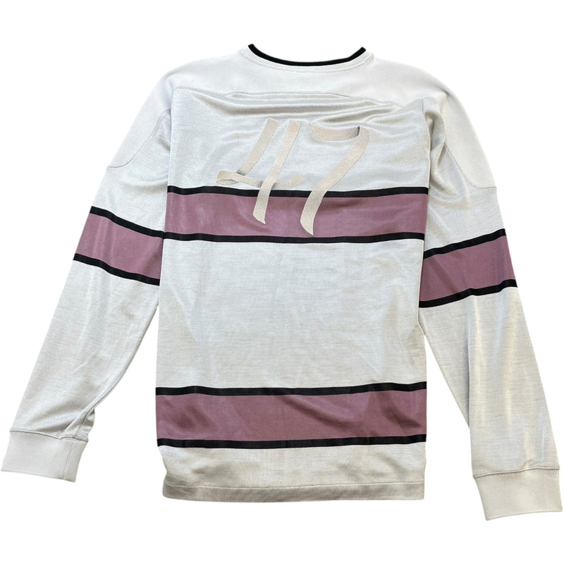 Dior Men's x Kim Jones embroidered logo hockey jersey Long Sleeve T-Shirt Grey Size L