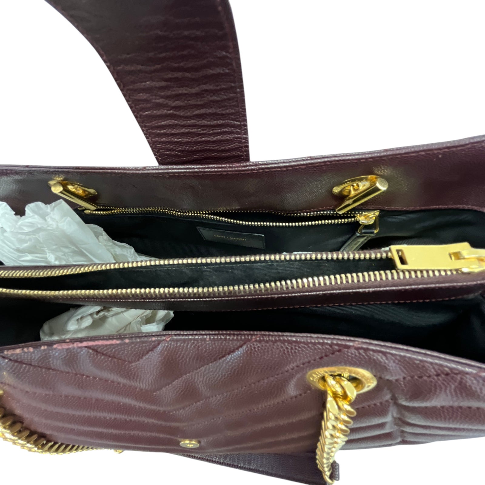 Women's Matelasse Cassandre Shopper Tote Handbag Burgundy - Photo 12