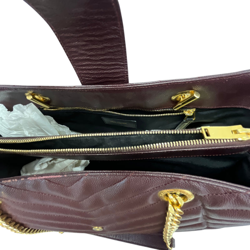 Women's Matelasse Cassandre Shopper Tote Handbag Burgundy