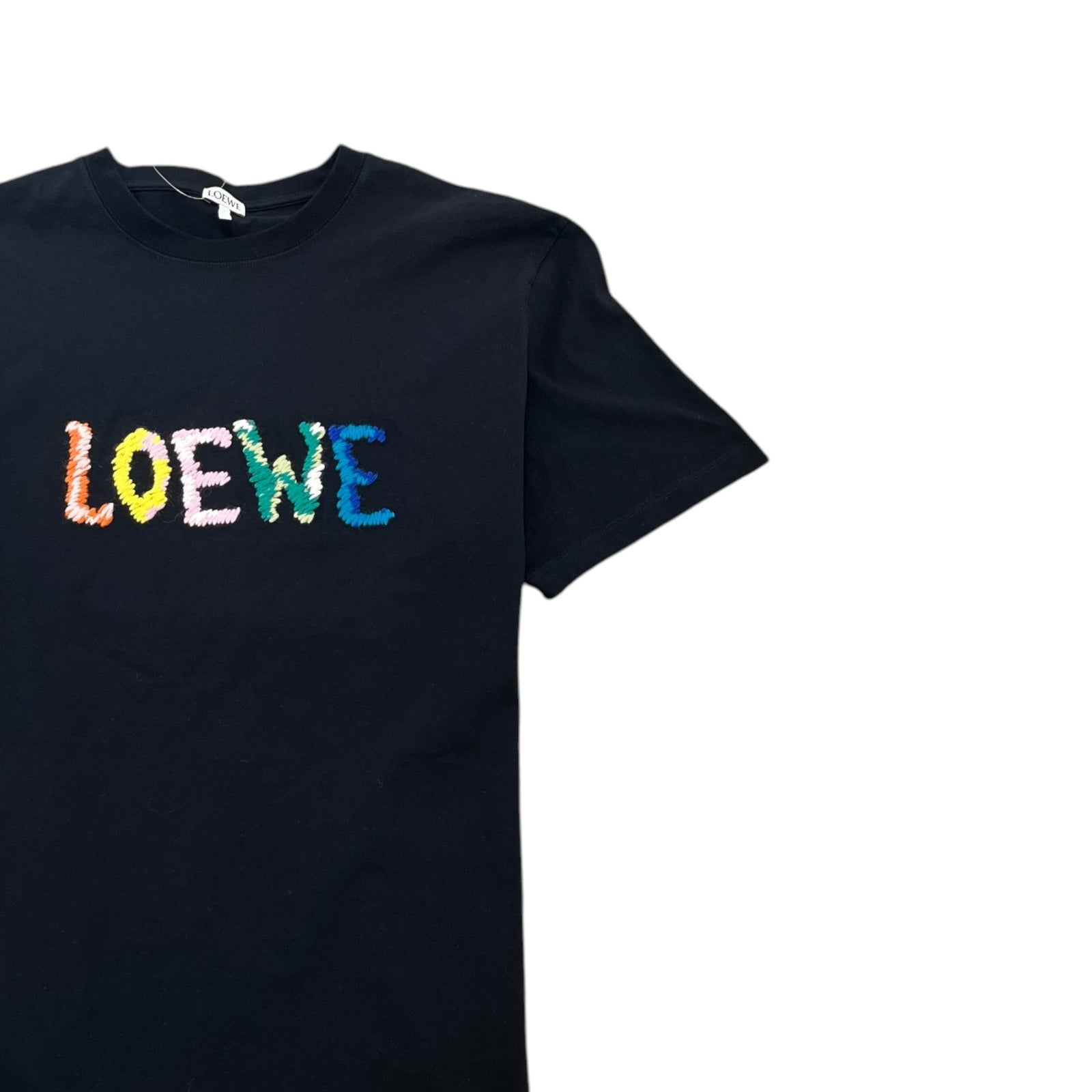 Loewe Men's Embroidered Logo T-Shirt Black Size XS - Photo 3