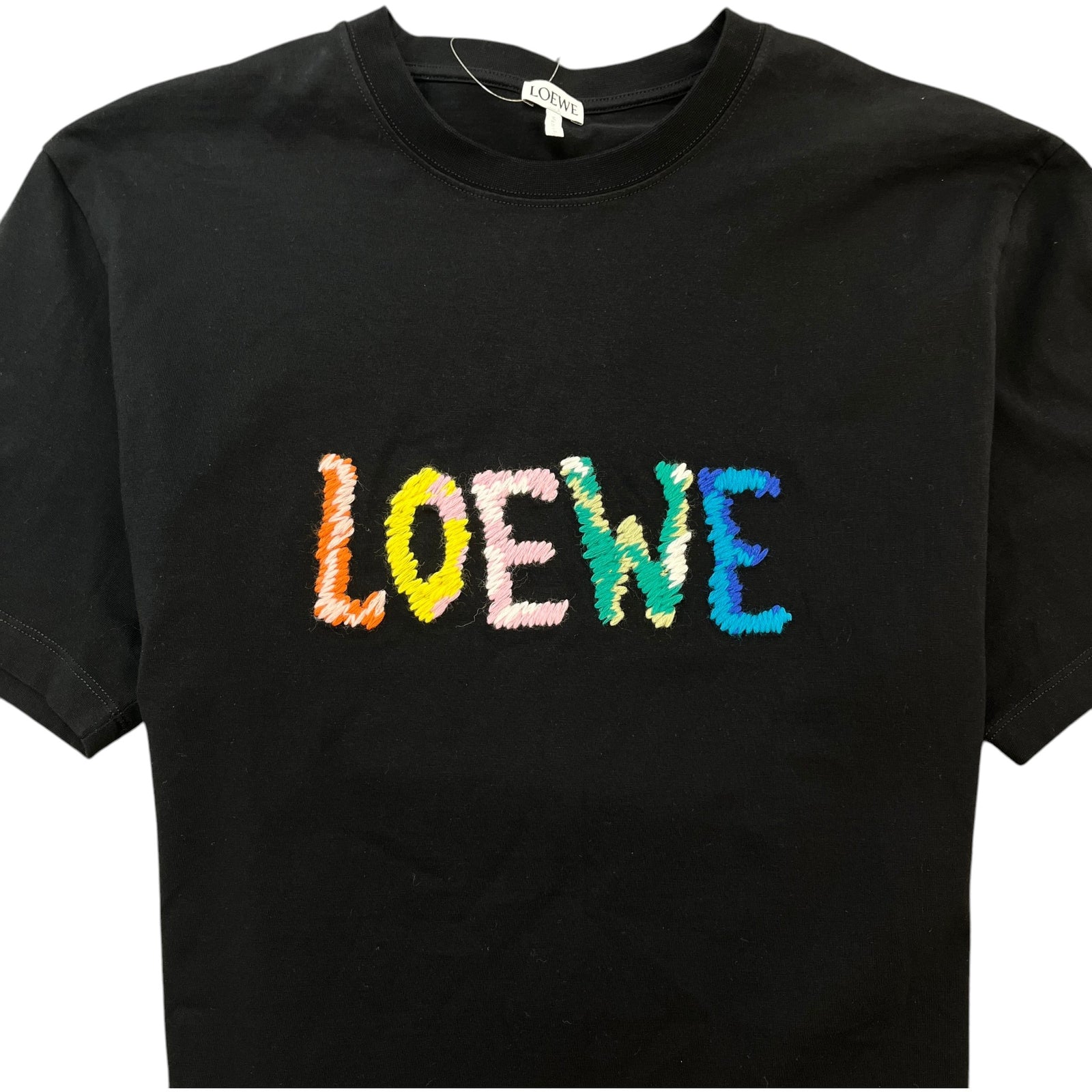 Loewe Men's Embroidered Logo T-Shirt Black Size XS - Photo 5