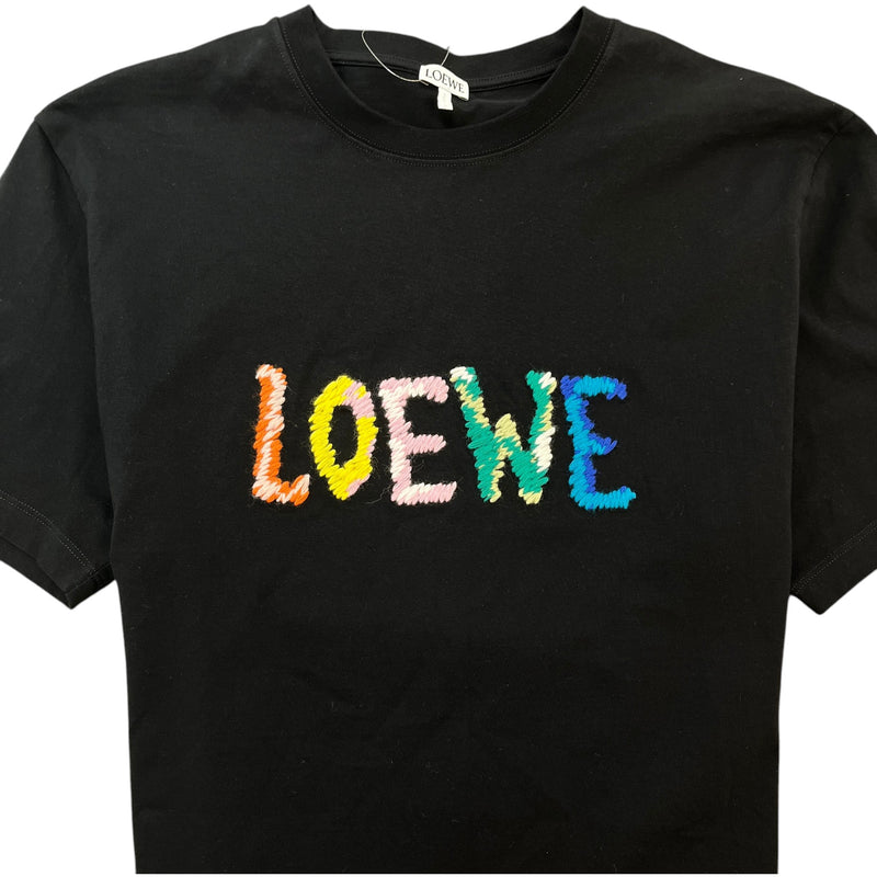 Loewe Men's Embroidered Logo T-Shirt Black Size XS