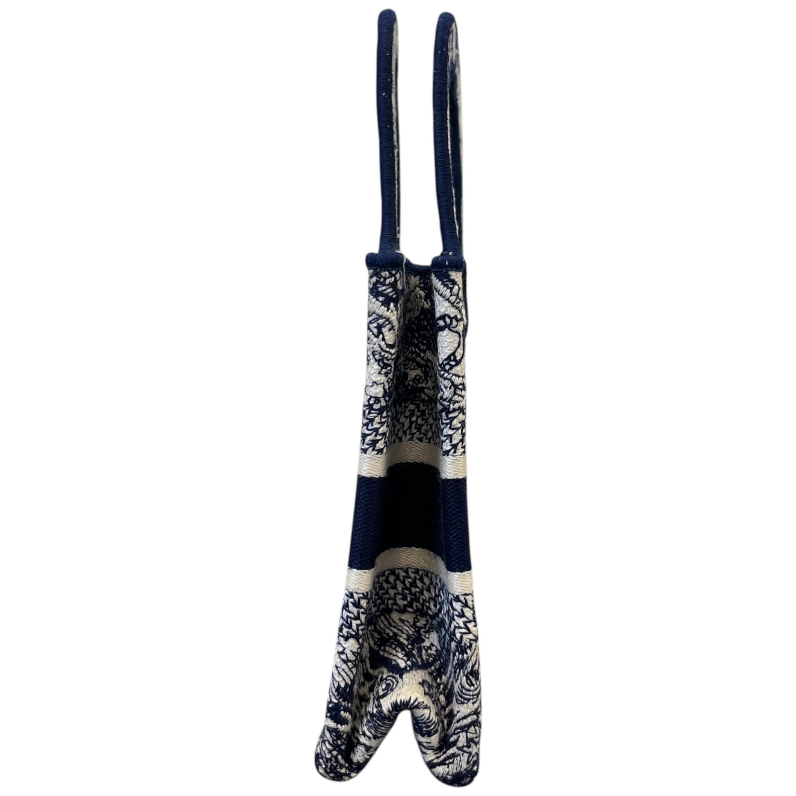 Women's Toile De Jouy Mini Book Tote Bag Navy - Photo 7