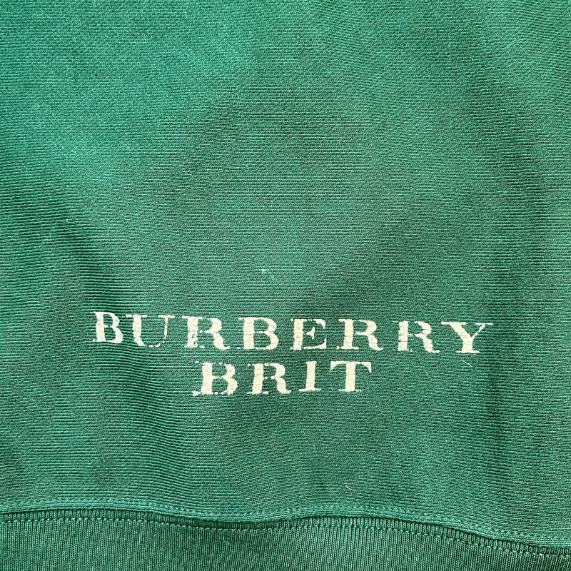 Men's Distressed Logo Print Hoodie Green Size XL