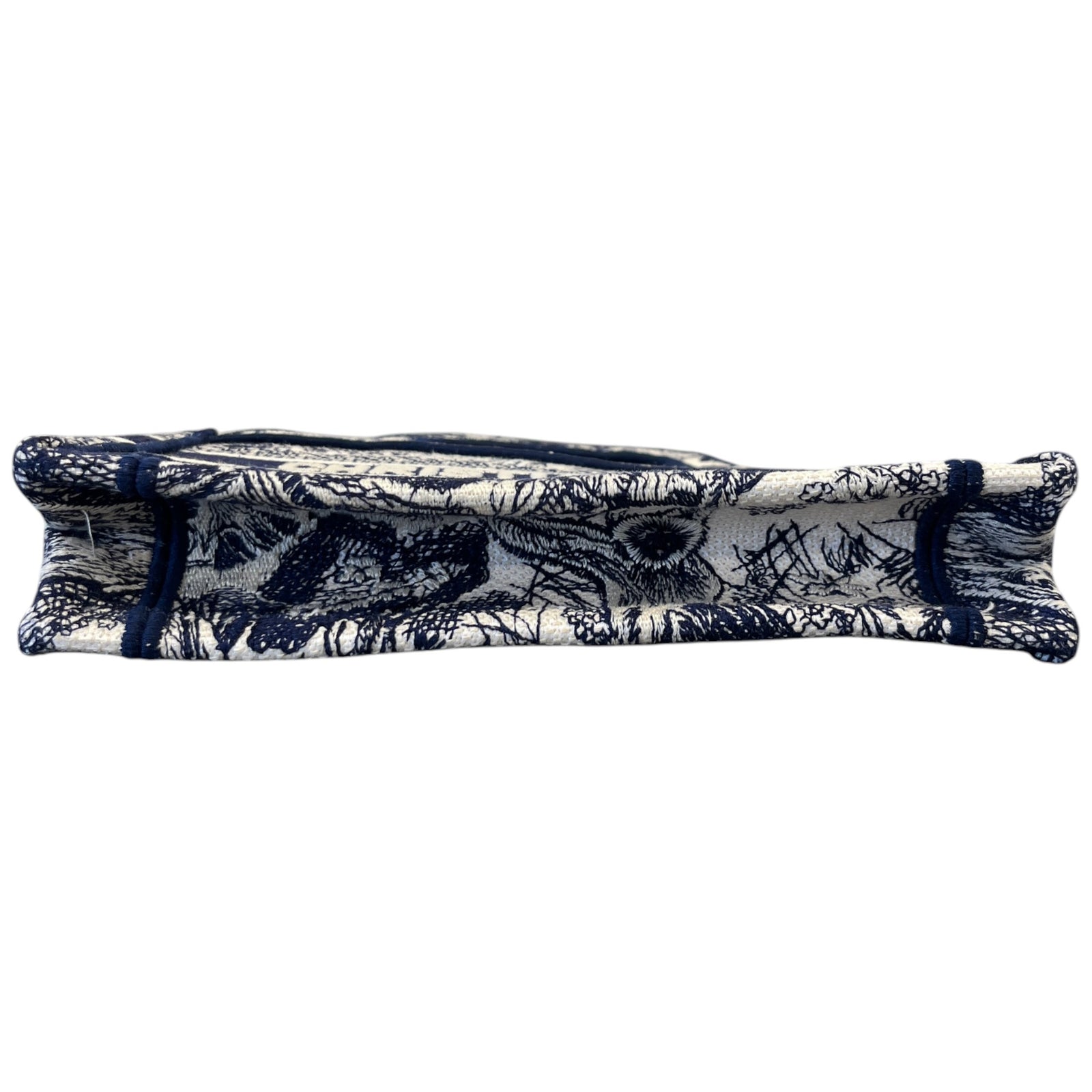 Women's Toile De Jouy Mini Book Tote Bag Navy - Photo 10