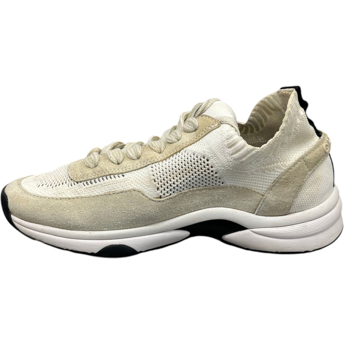Women's Knit Calfskin CC Runner Low Trainers Beige Size UK 4.5 / EU 37.5 - Photo 3