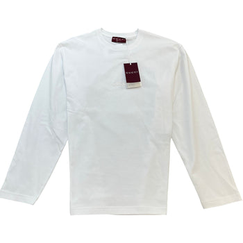 Gucci Men's Logo Patch Long Sleeve T-Shirt White Size L