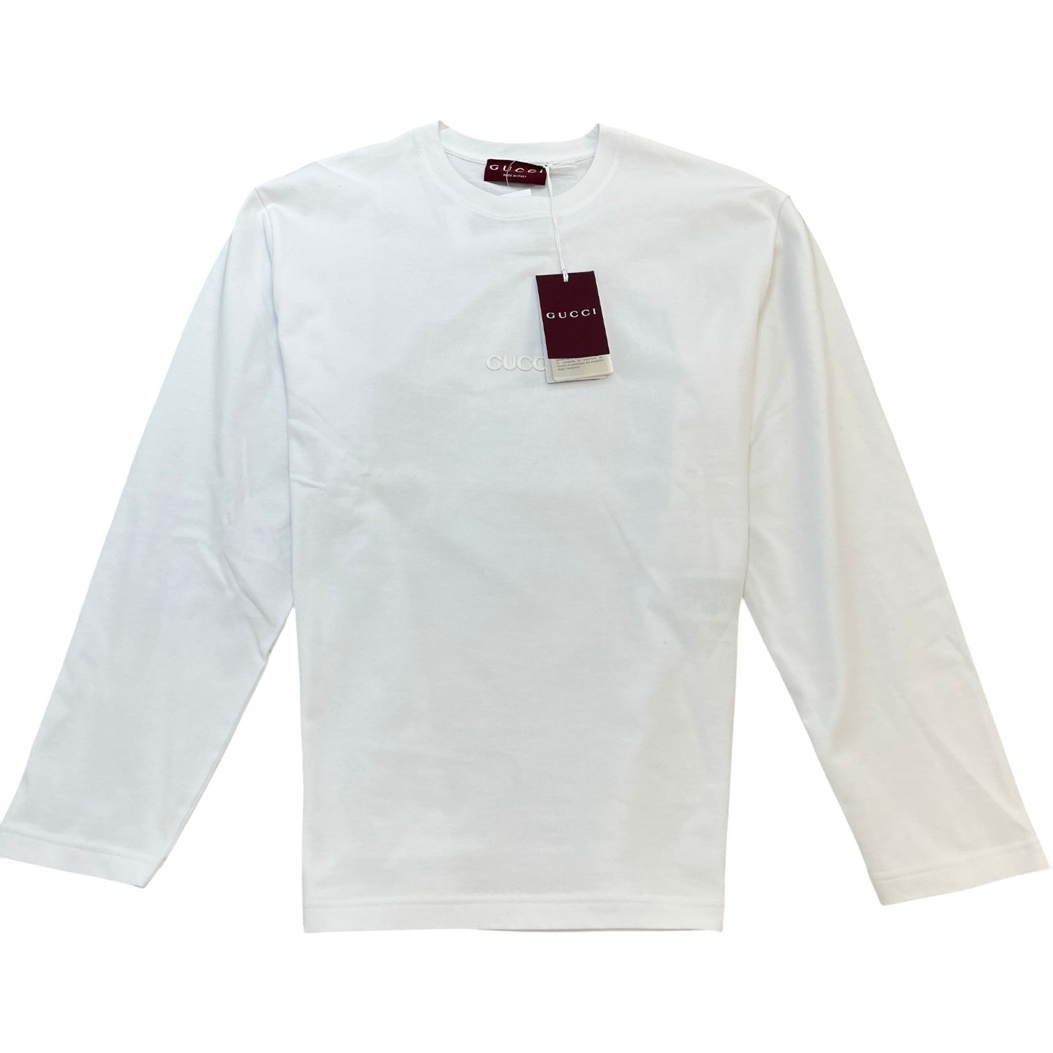 Gucci Men's Logo Patch Long Sleeve T-Shirt White Size L - Photo 1
