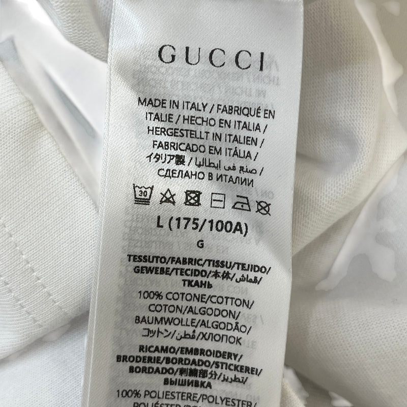 Gucci Men's Logo Patch Long Sleeve T-Shirt White Size L