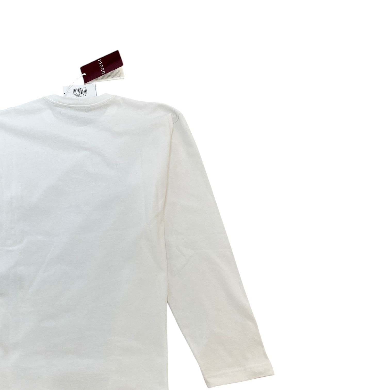 Gucci Men's Logo Patch Long Sleeve T-Shirt White Size L - Photo 4