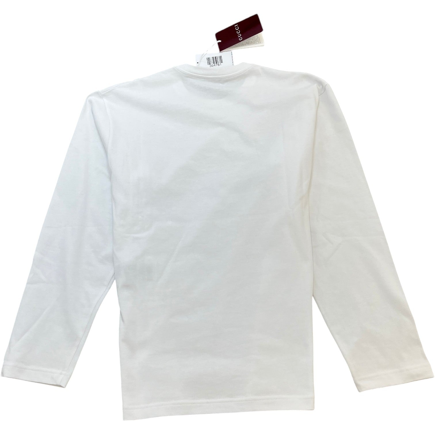 Gucci Men's Logo Patch Long Sleeve T-Shirt White Size L - Photo 2