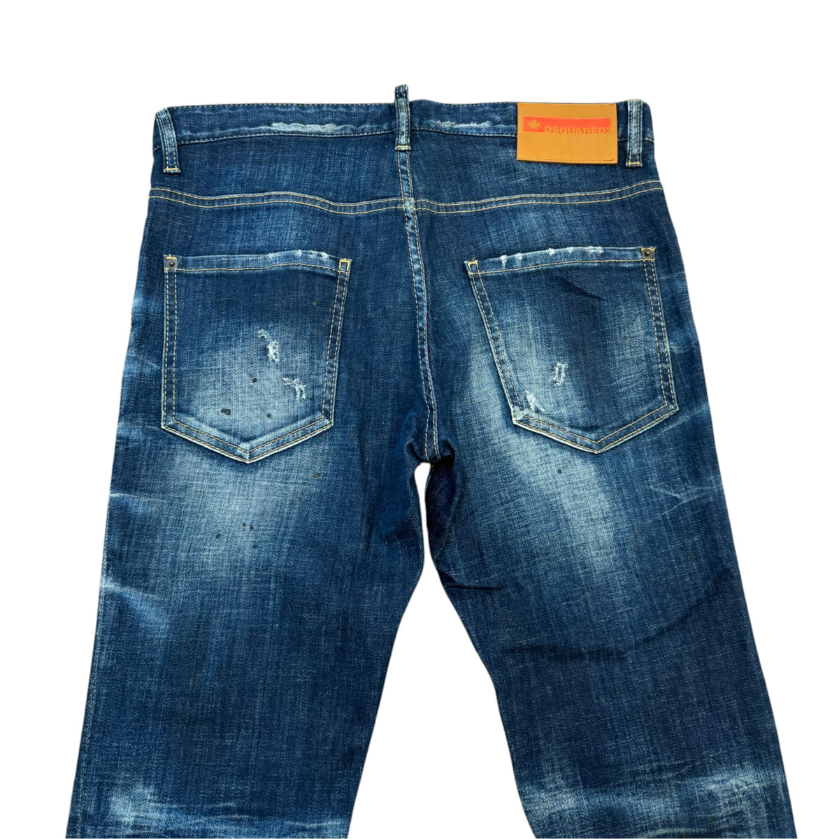 Men's Distressed Paint Splatter Jeans Blue Size M / W32 - Photo 5