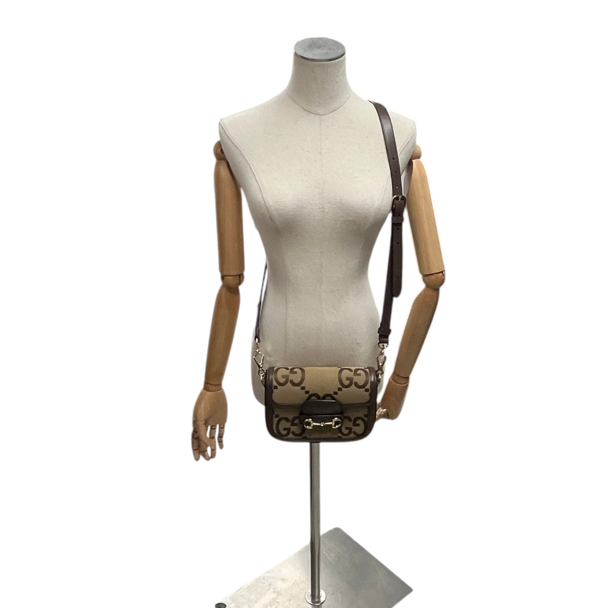Women's Horsebit 1955 Jumbo GG Crossbody Bag Brown - Photo 2