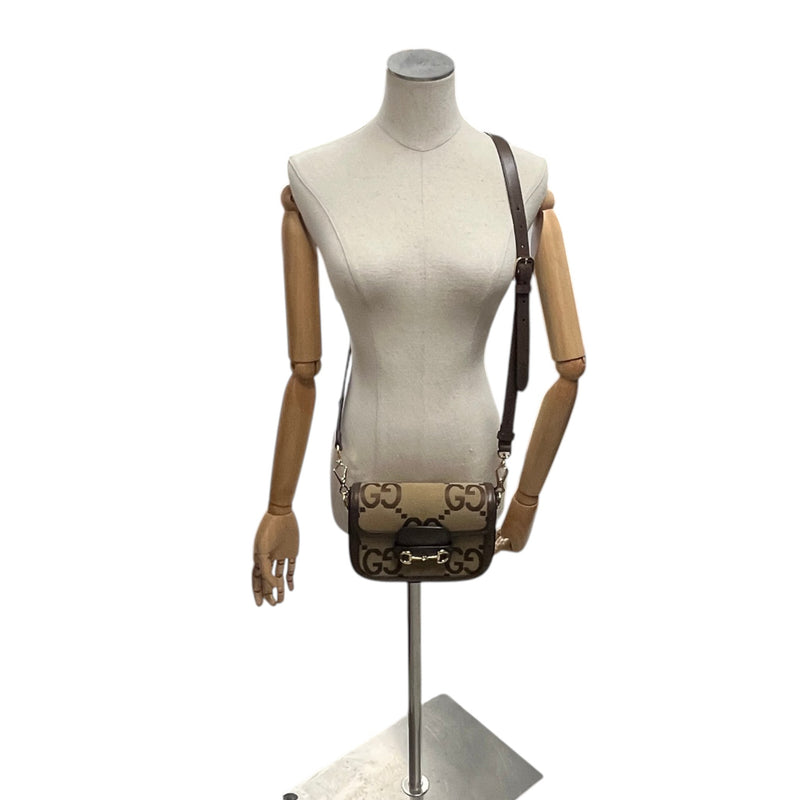 Women's Horsebit 1955 Jumbo GG Crossbody Bag Brown