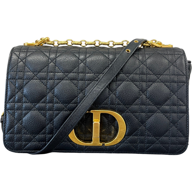Women's Medium  Cannage Quilted Caro Crossbody Bag Black