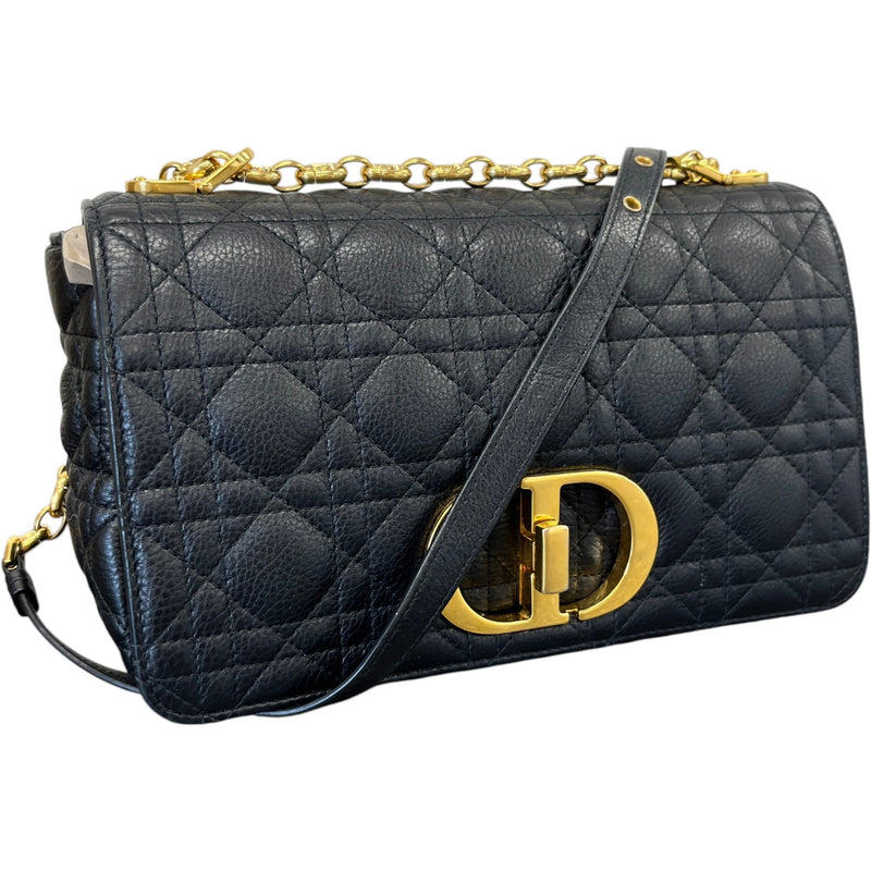 Women's Medium  Cannage Quilted Caro Crossbody Bag Black