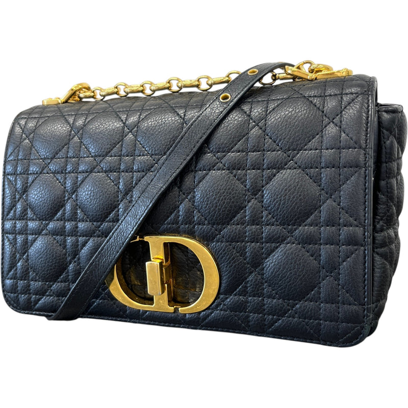 Women's Medium  Cannage Quilted Caro Crossbody Bag Black