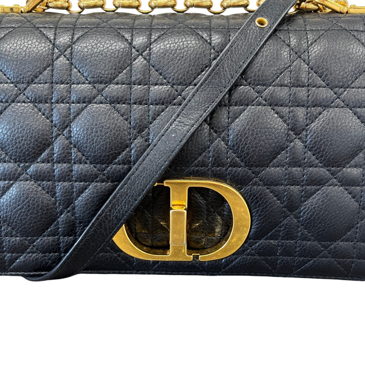 Women's Medium  Cannage Quilted Caro Crossbody Bag Black - Photo 11