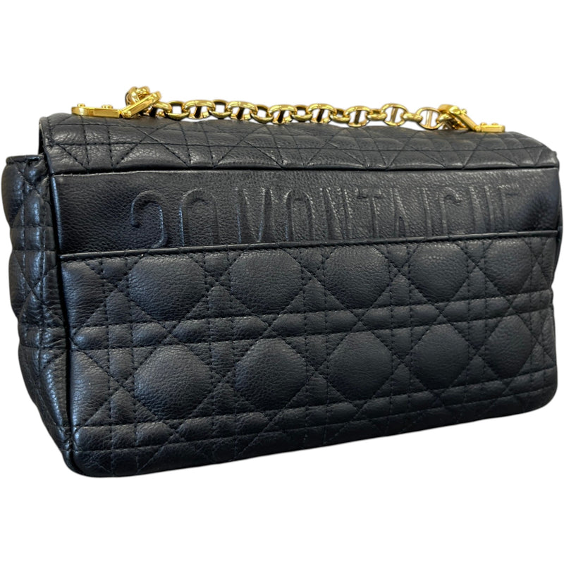 Women's Medium  Cannage Quilted Caro Crossbody Bag Black