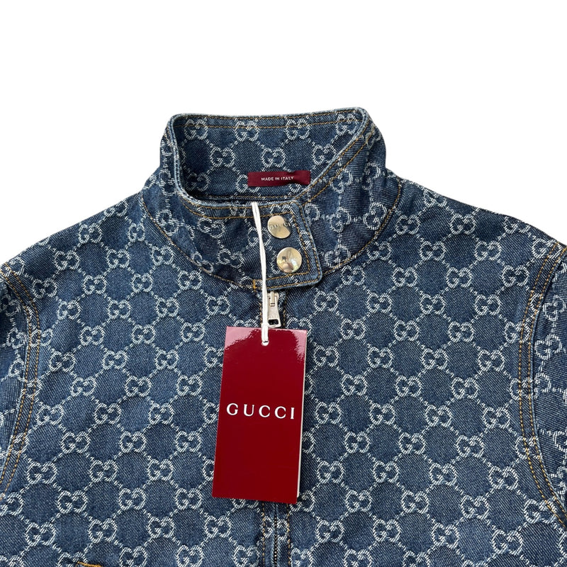 Women's Gg Supreme Bomber Denim Jacket Blue Size IT 38 / UK 6