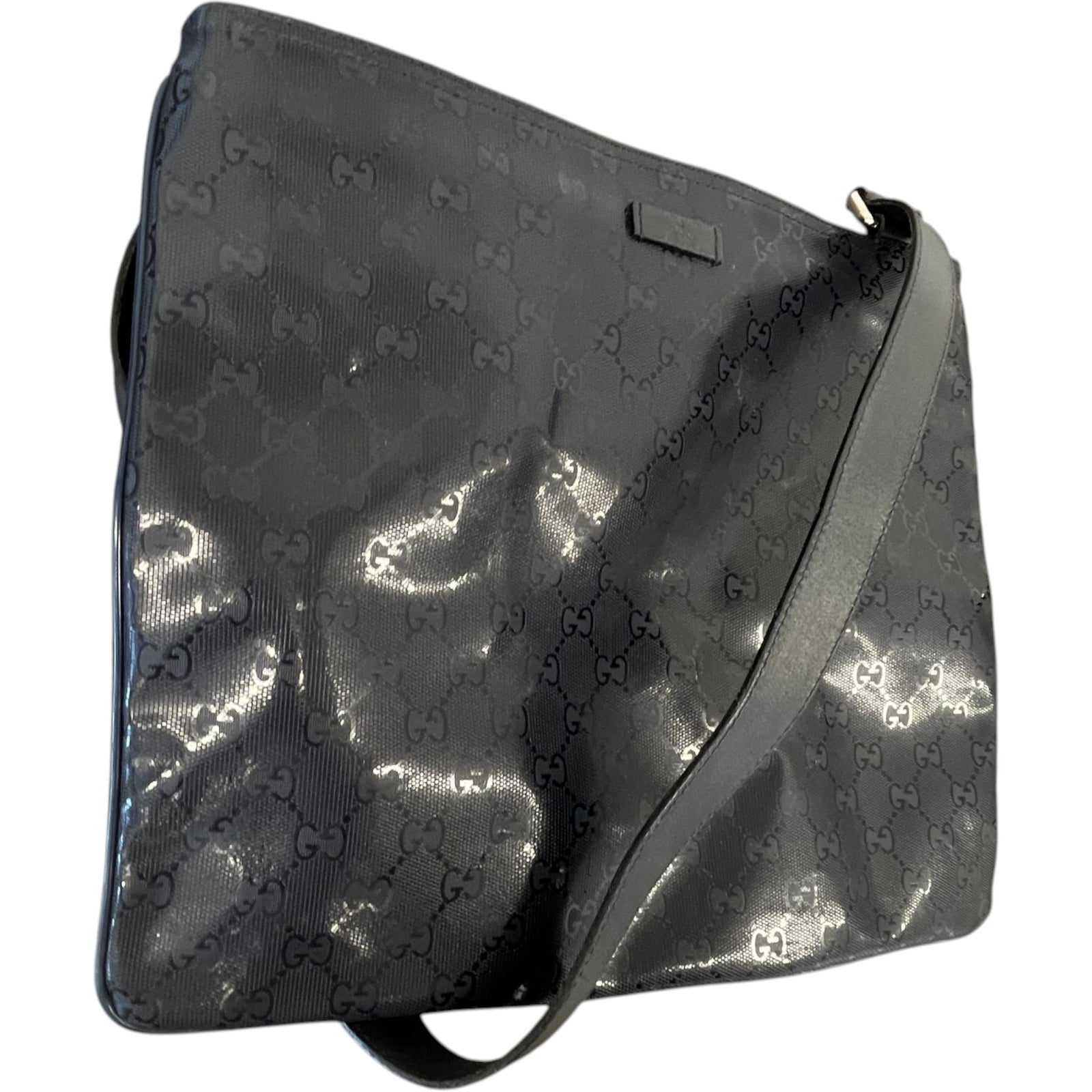 Men's Gg Imprimé Messenger Bag Navy - Photo 5