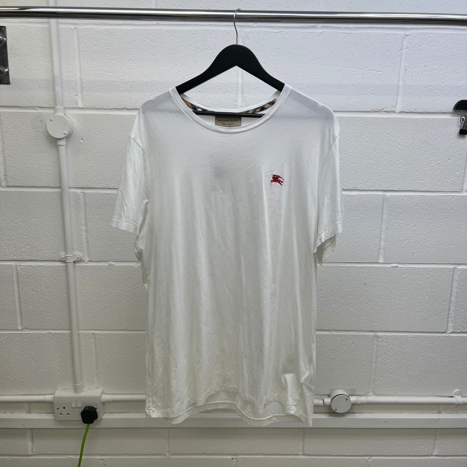 Men's Embroidered Logo T-Shirt White Size 3XL - Photo 8