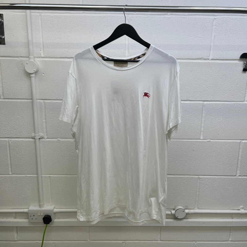 Men's Embroidered Logo T-Shirt White Size 3XL