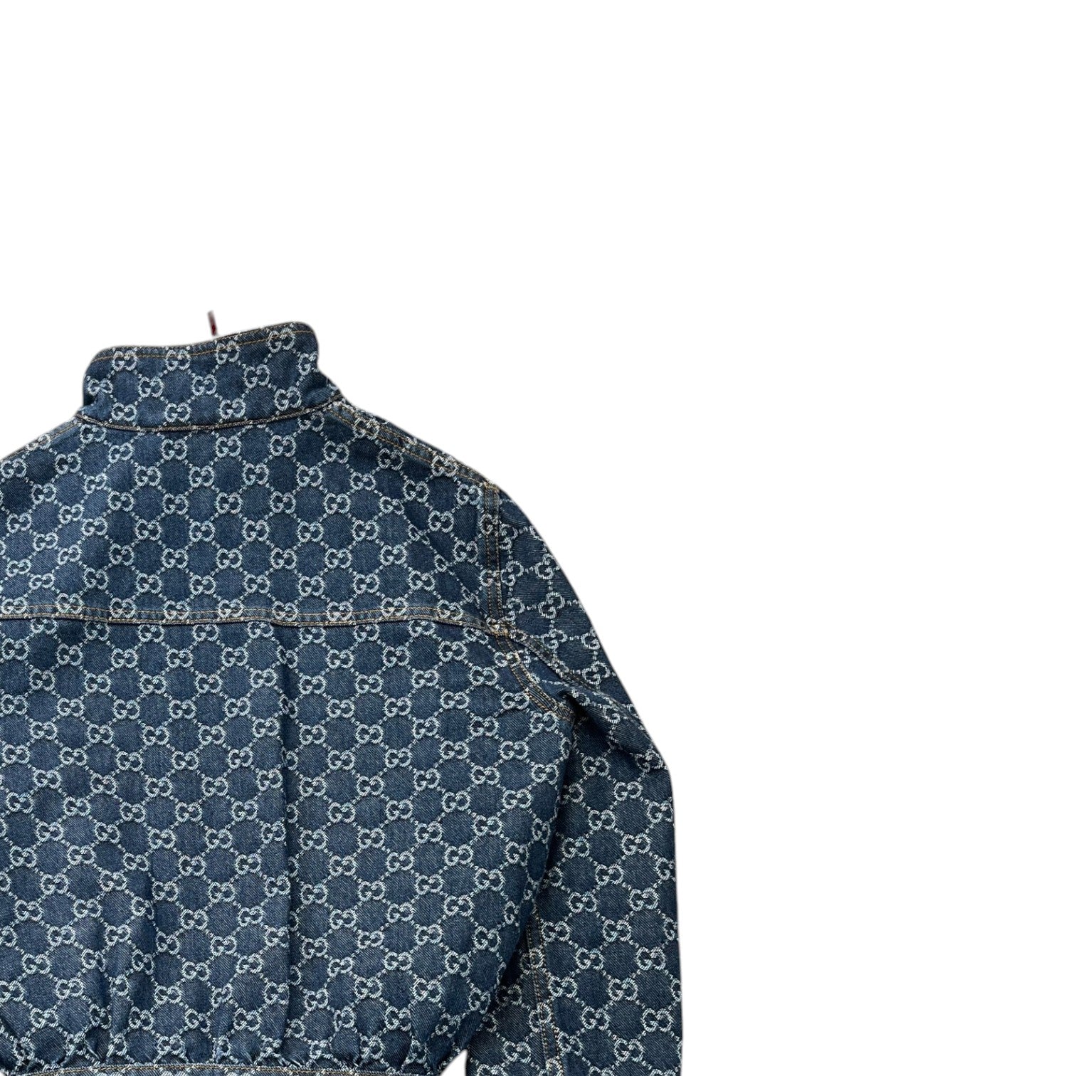 Women's Gg Supreme Bomber Denim Jacket Blue Size IT 38 / UK 6 - Photo 4