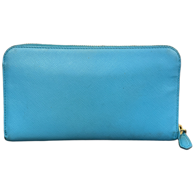 Women's Saffiano Zip Around Long Purse Blue