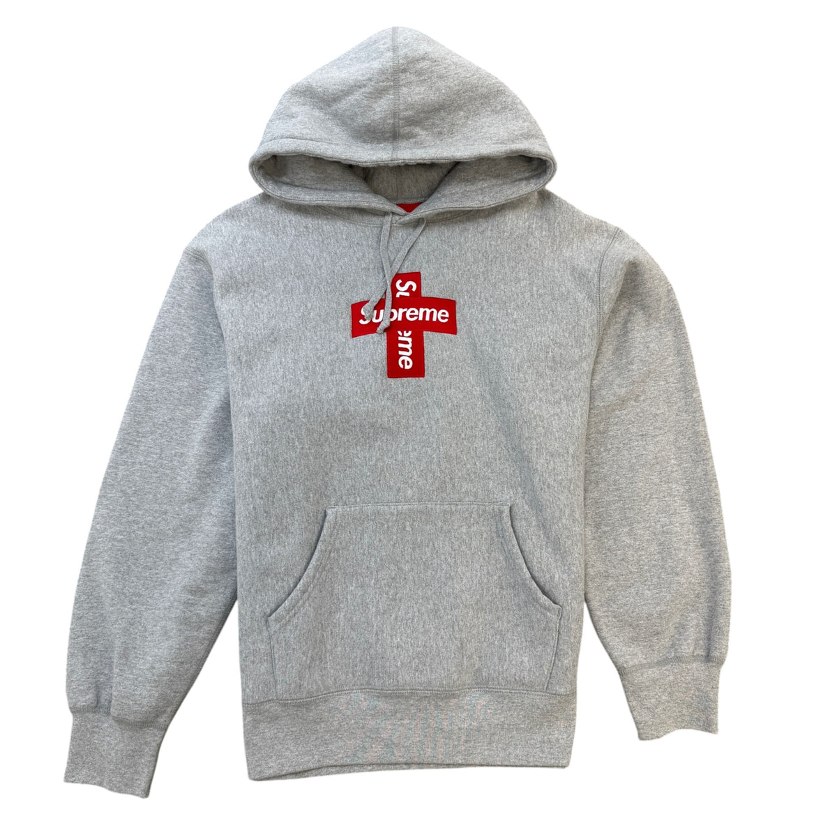Men's Box Cross Logo Hoodie Grey Size M - Photo 1