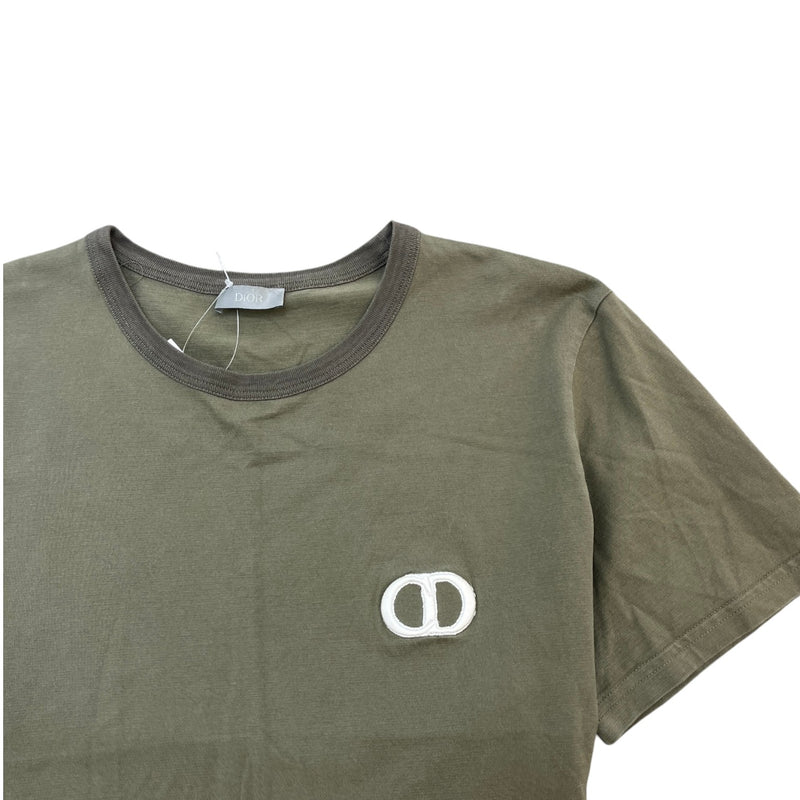 Men's CD Icon Embroidery T-Shirt Khaki Size XXL