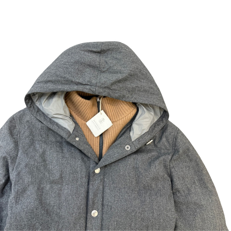 Men's Wool Down Jacket Grey Size M