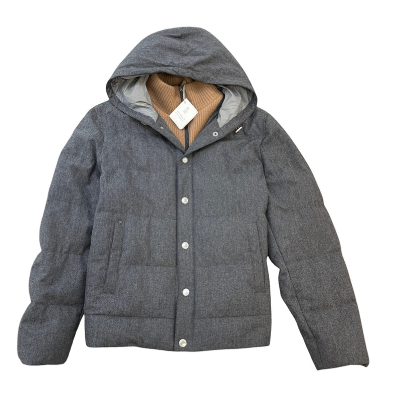 Men's Wool Down Jacket Grey Size M