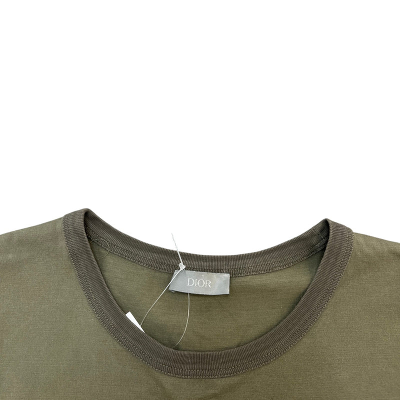 Men's CD Icon Embroidery T-Shirt Khaki Size XXL