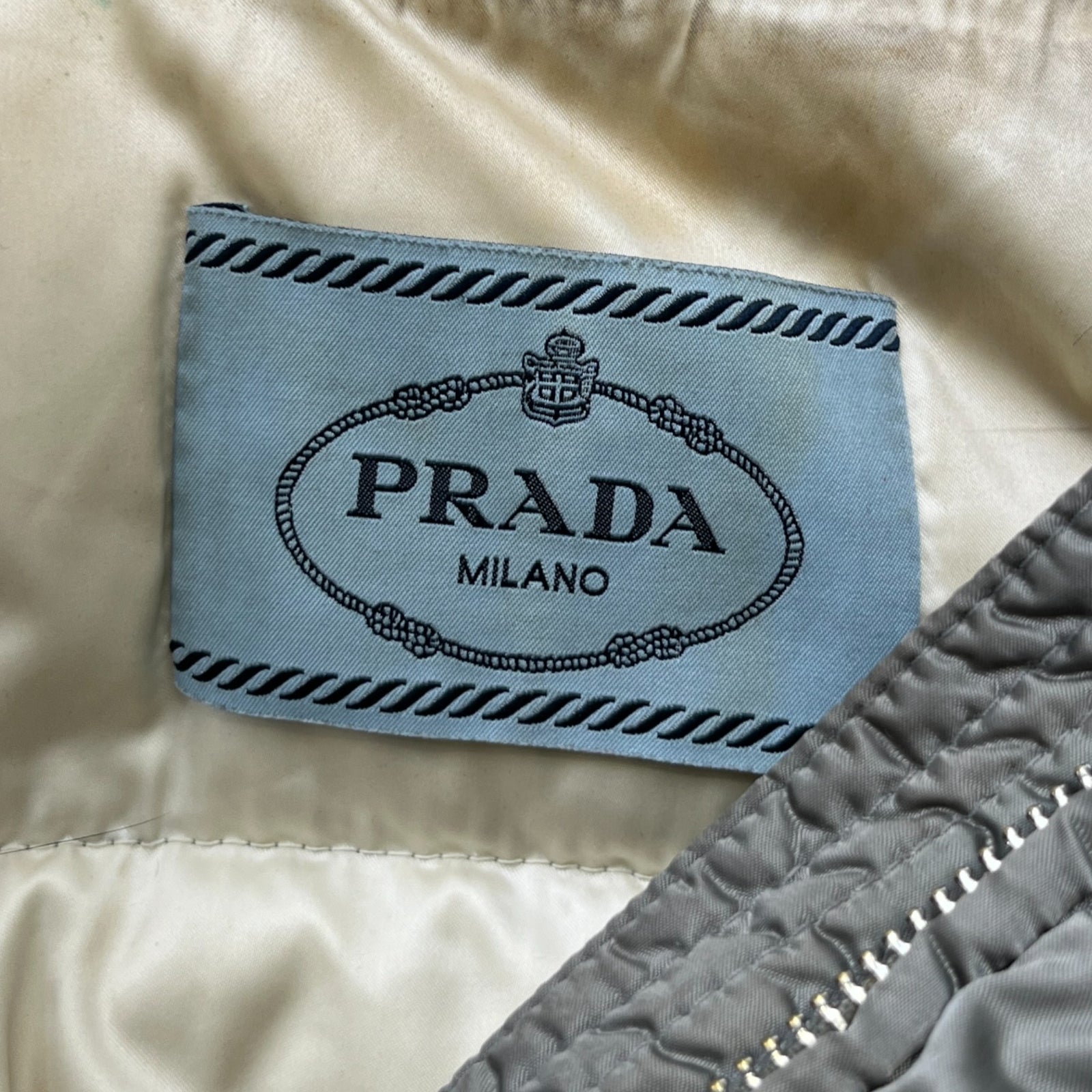 Women's Plaque Logo Down Jacket Grey Size IT 40 / UK 8 - Photo 7