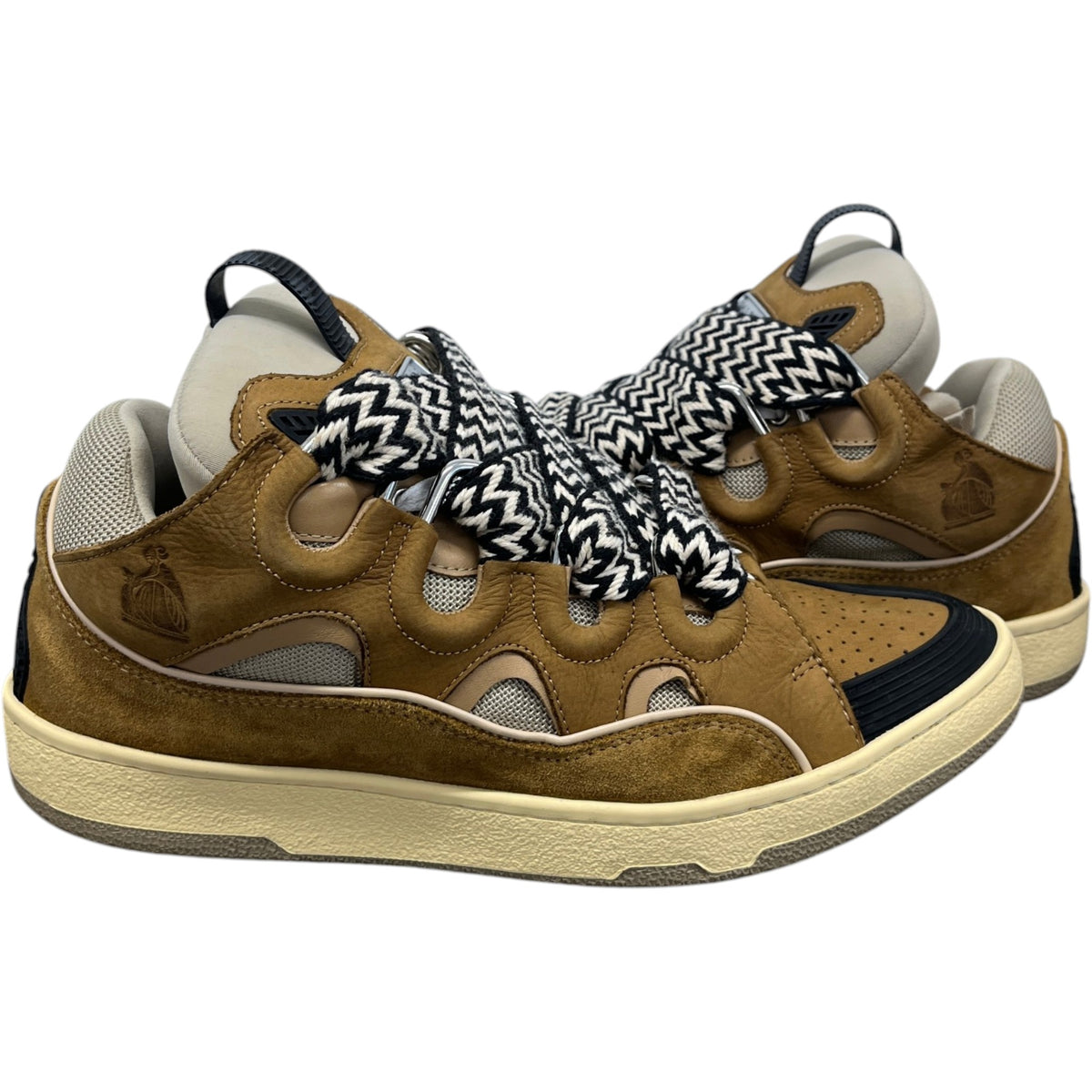 Men's Oversized Curb Low Trainers Brown Size UK 9 / EU 43 - Photo 2