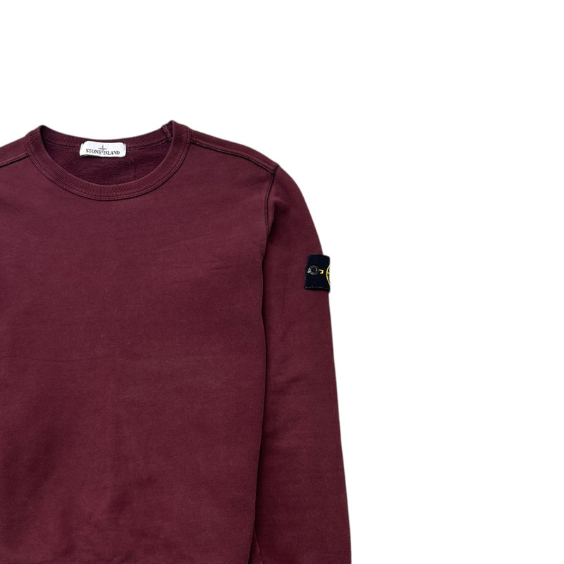 Men's Applique Logo Sweatshirt Burgundy Size S