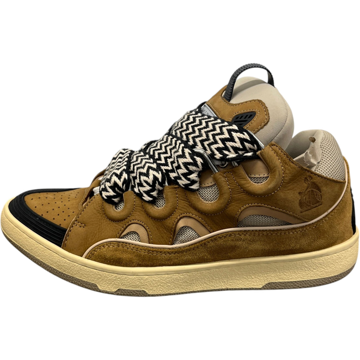 Men's Oversized Curb Low Trainers Brown Size UK 9 / EU 43 - Photo 5