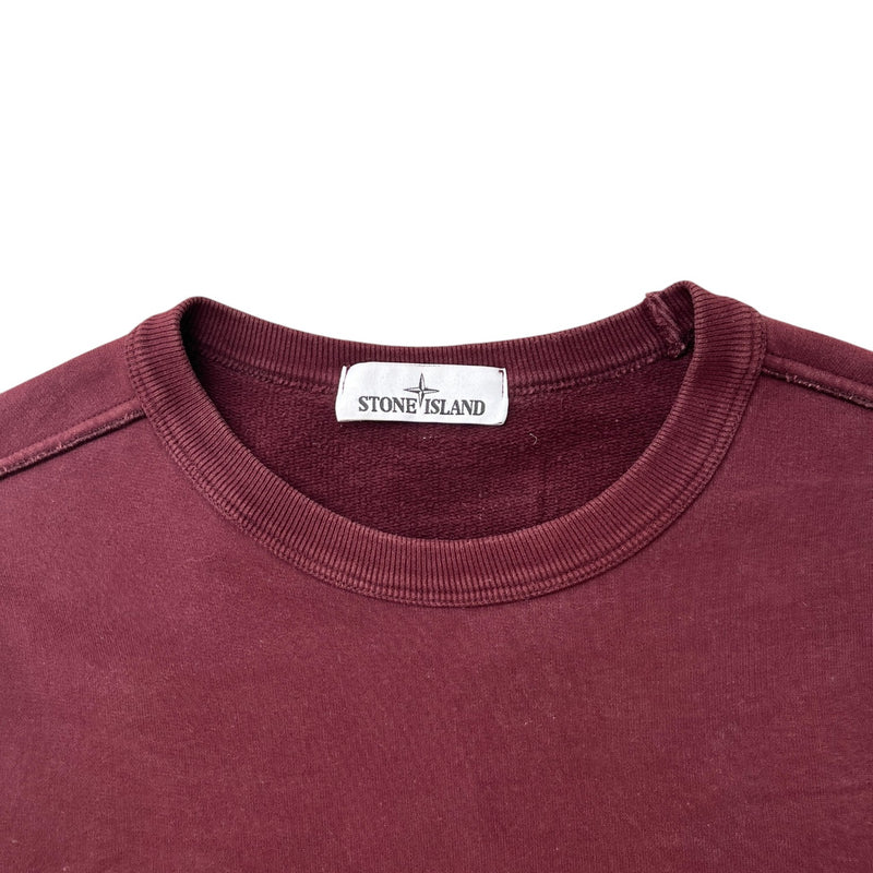 Men's Applique Logo Sweatshirt Burgundy Size S