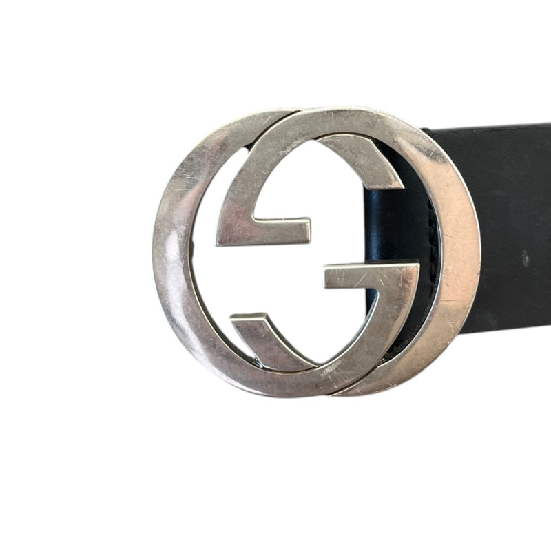 Men's Interlocking G Belt Black Size Waist 40"