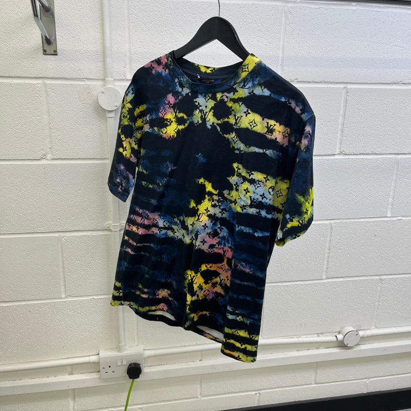 Men's Monogram Tie Dye T-Shirt Black Size L