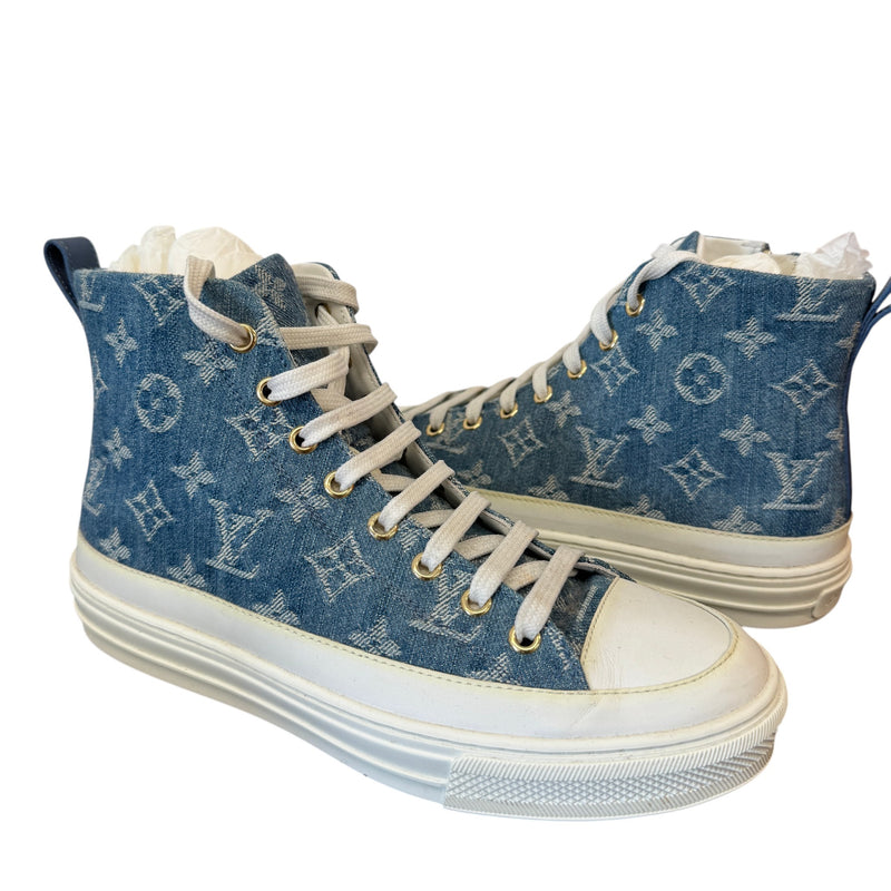 Women's Monogram Stellar Denim High Trainers Blue Size EU 37.5 / UK 4.5