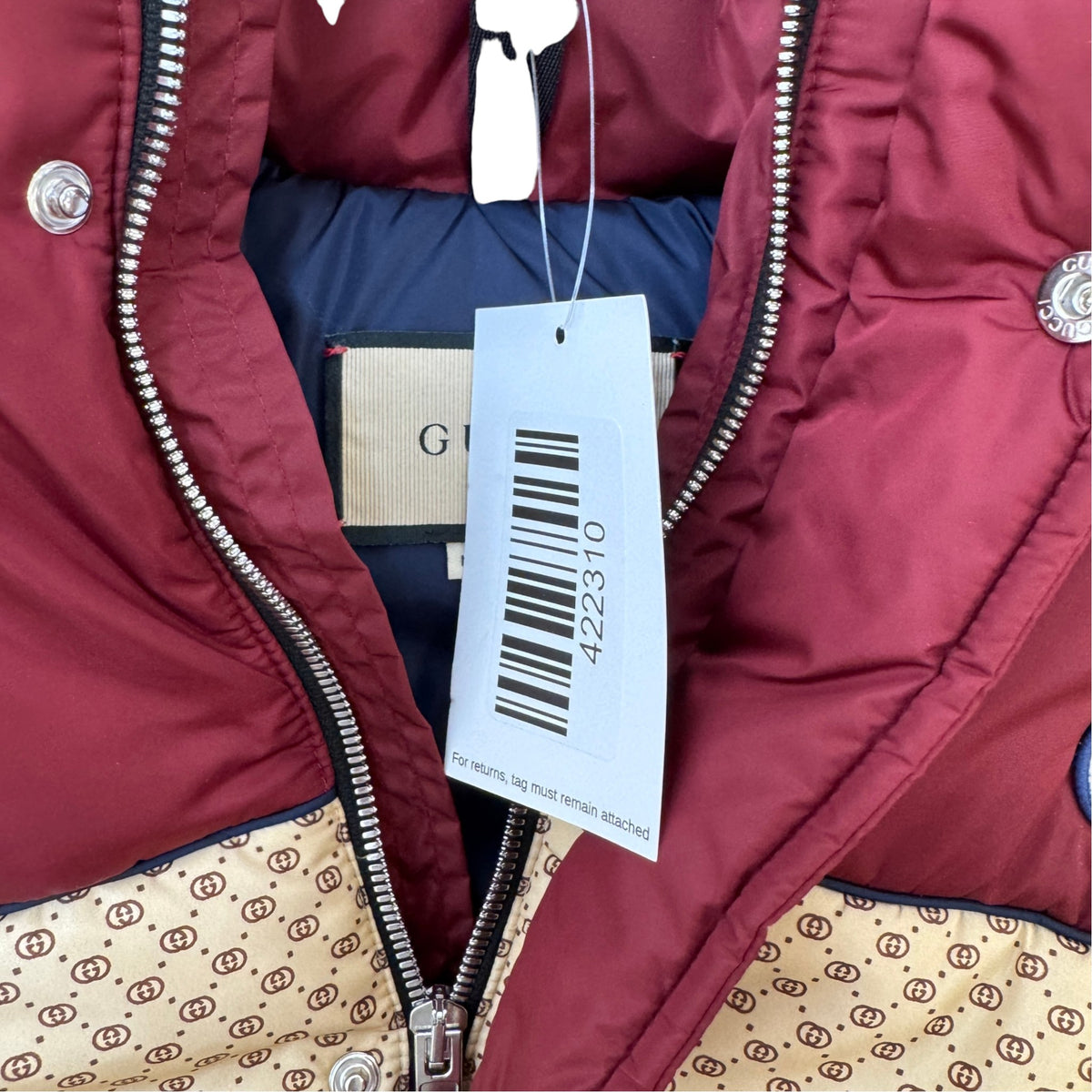 Women's GG Parachute Down Jacket Burgundy Size M / UK 10 - Photo 7