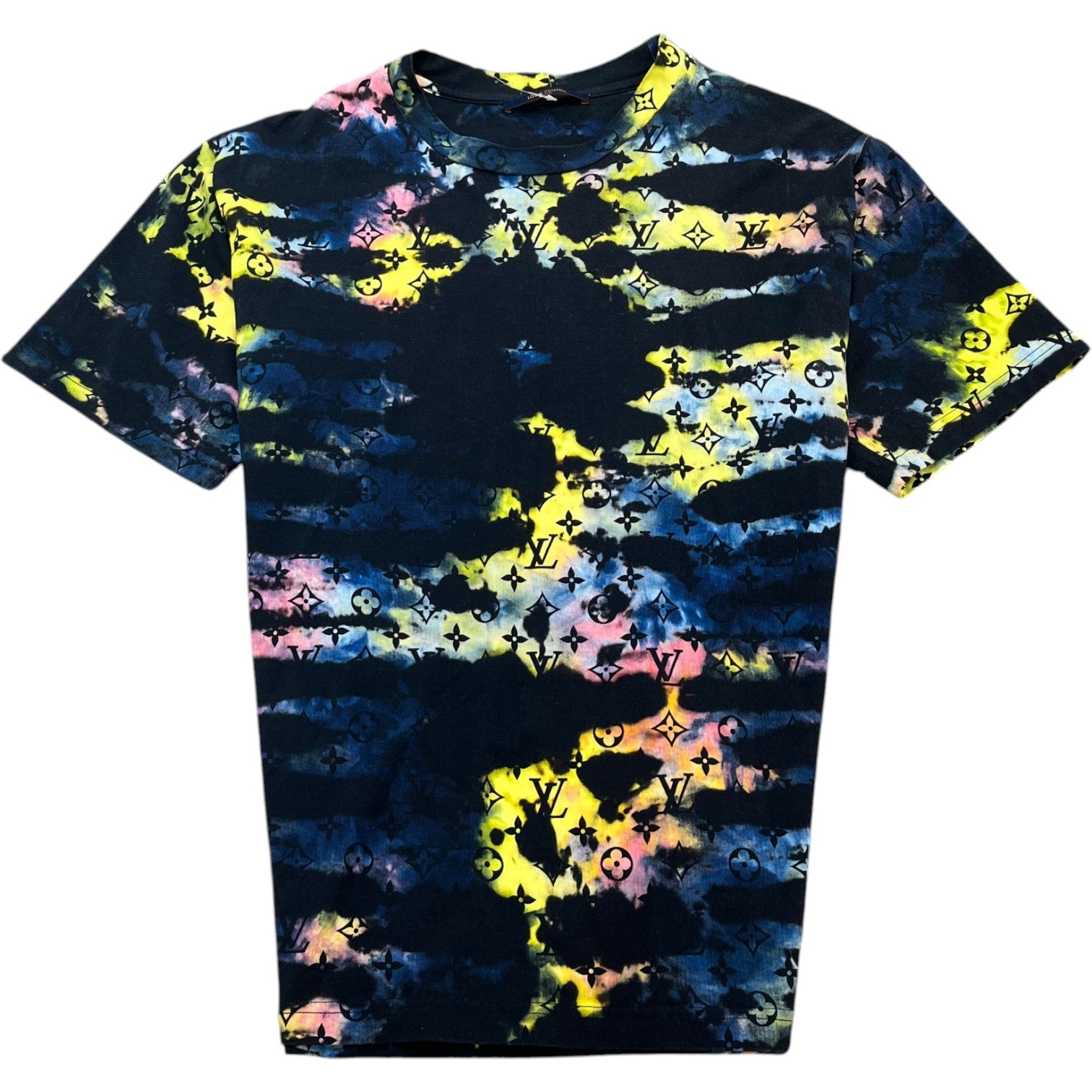 Men's Monogram Tie Dye T-Shirt Black Size L - Photo 1