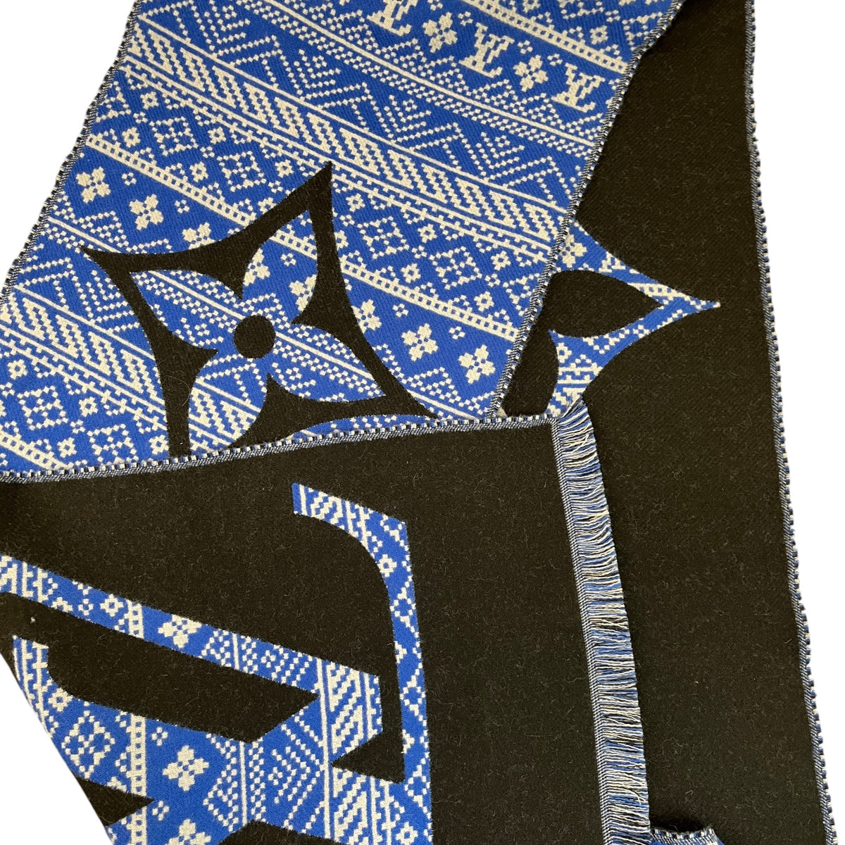 Men's Echarpe Monogram Two-Sided Scarf Black - Photo 4