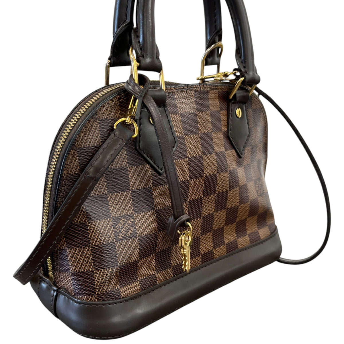 Women's Damier Ebene Alma BB Handbag Brown - Photo 8
