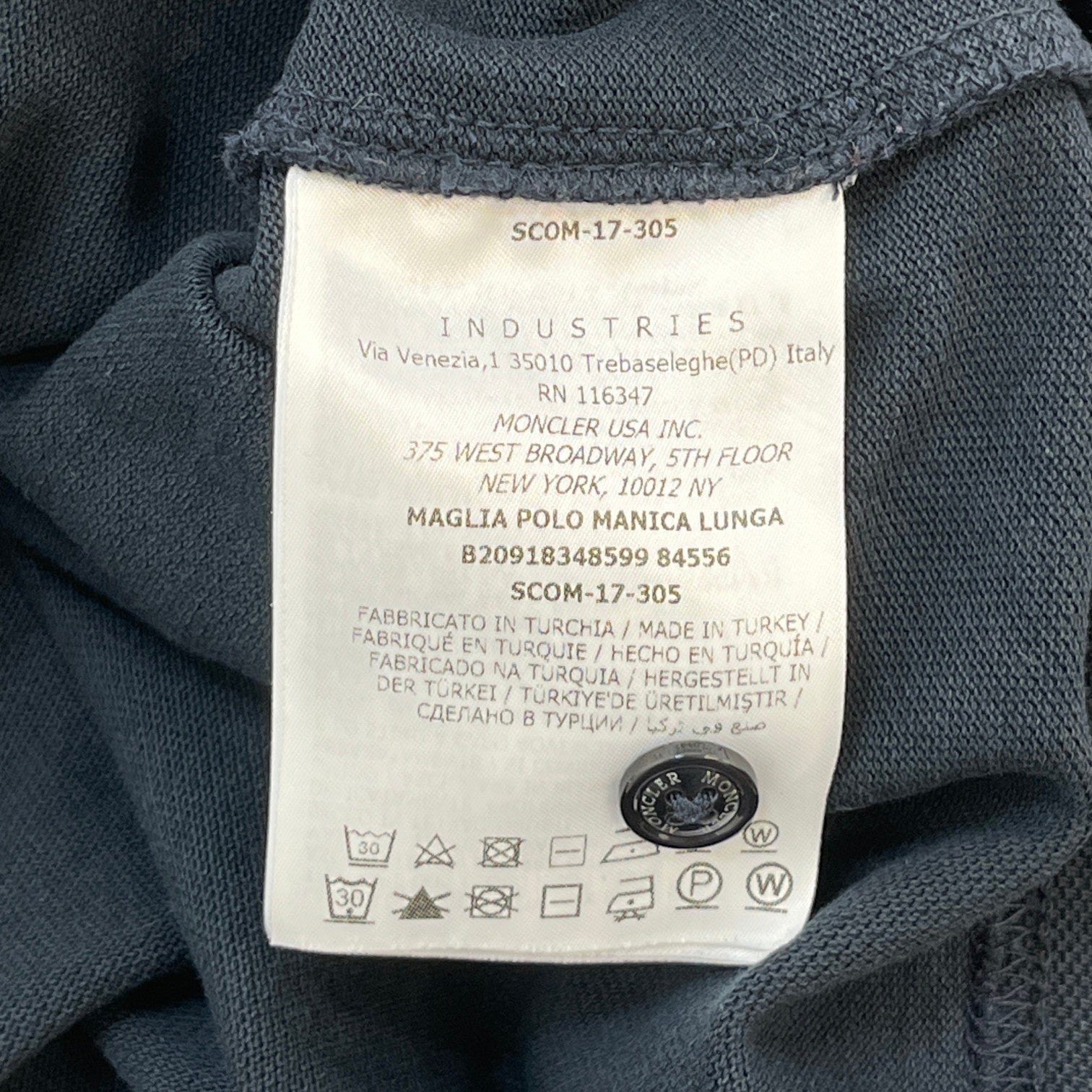 Men's Maglia Polo Shirt Navy Size M - Photo 7