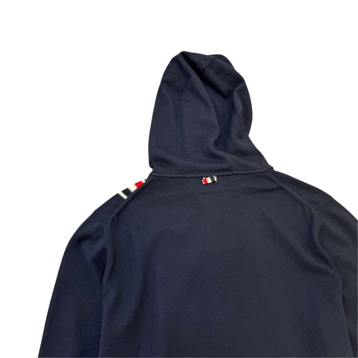 Men's Intarsia Stripe Zip-Up Hoodie Navy Size S - Photo 5